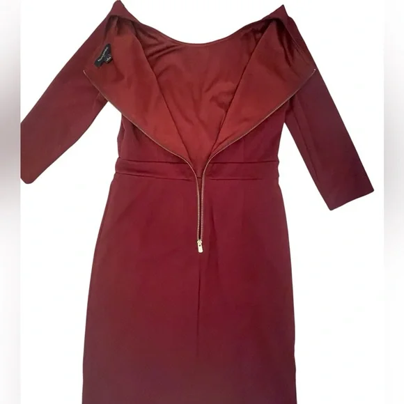 Banana Republic Elegant Burgundy Dress - Picture 7 of 8